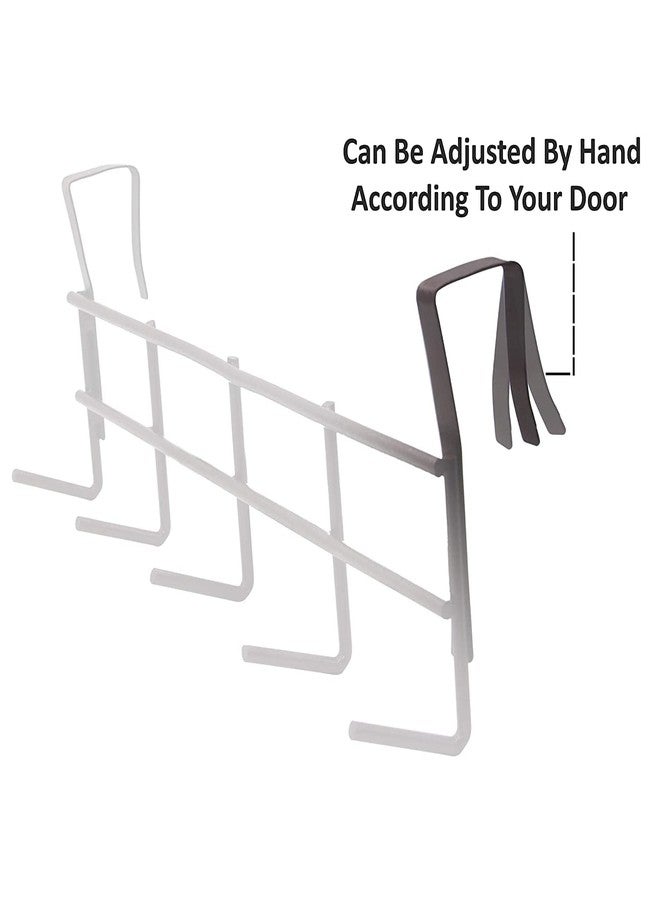 TECHNOVIBES منظم خطافات فولاذية وظيفية من تكنوفايبز، يُعلق فوق الباب/رف خطافات حائط - أسود (5 خطافات) (38 سم × 14 سم × 9 سم) (عبوة من قطعة واحدة) - Image 4